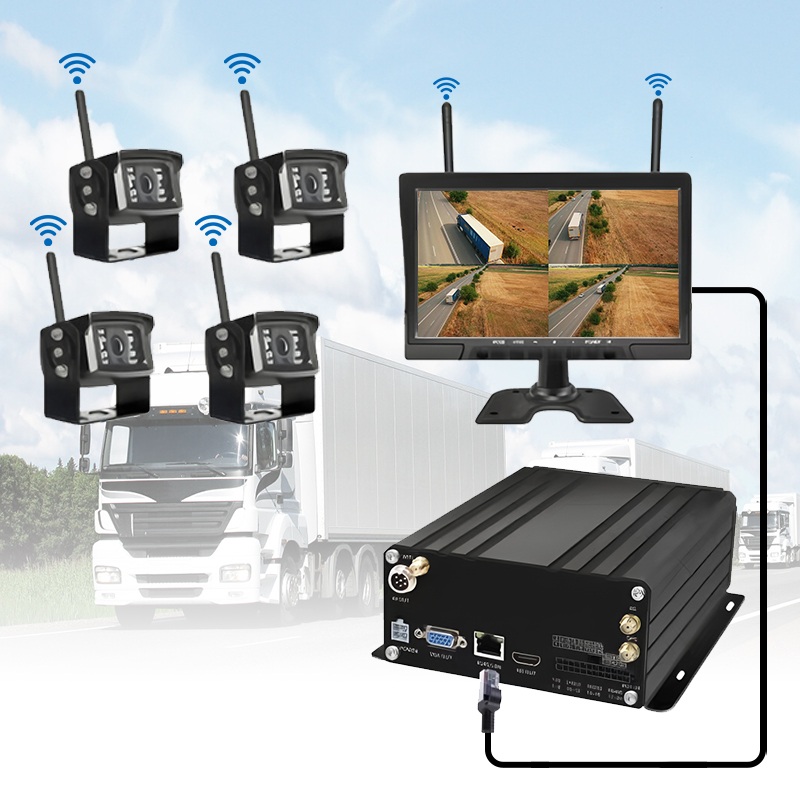 Sistema NVR móvil HDD inalámbrico de 10,1 pulgadas y 4 canales Sistema NVR móvil HDD inalámbrico de 10,1 pulgadas y 4 canales