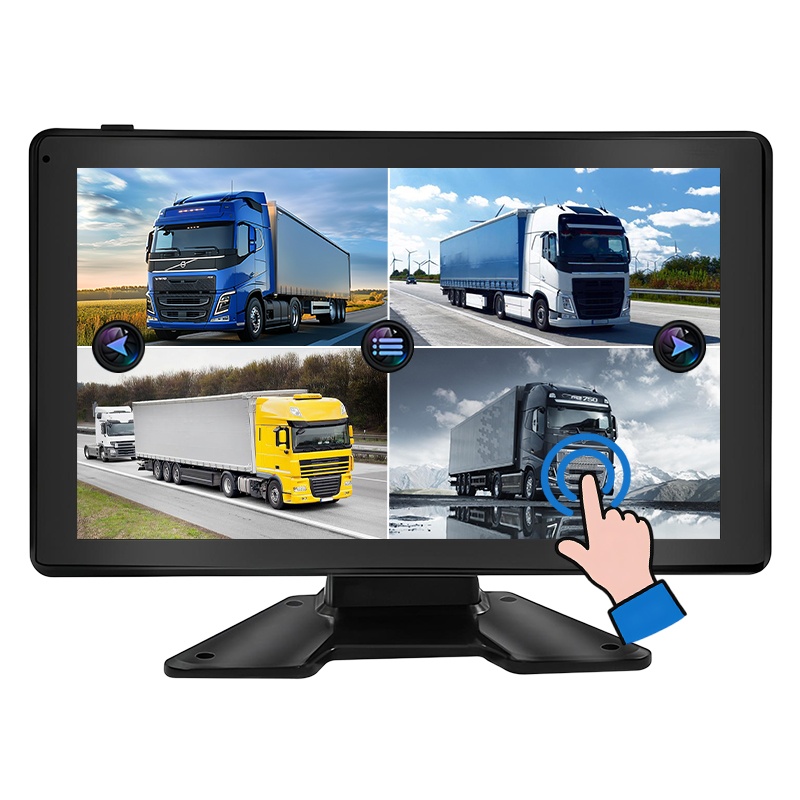 Monitor de grabación DVR de 1080P con vista cuádruple para vehículo con pantalla táctil de 10,1 pulgadas