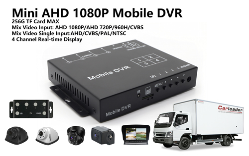 4CH Mini AHD 1080P Kit DVR móvil con 4 cámaras HD