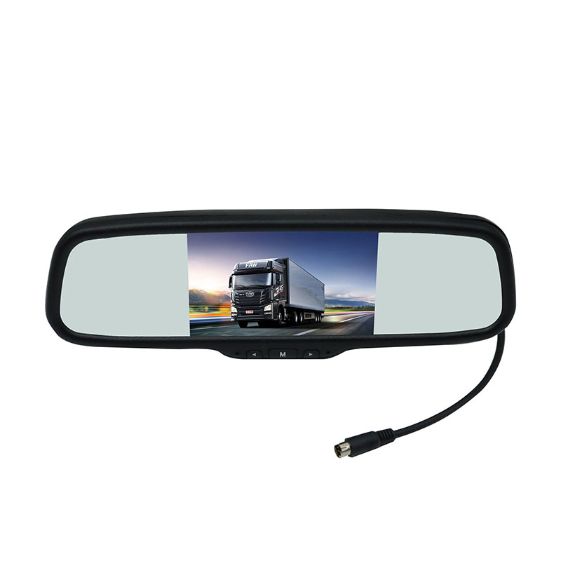 Monitor de espejo retrovisor de coche de 5 pulgadas con soporte de tallo