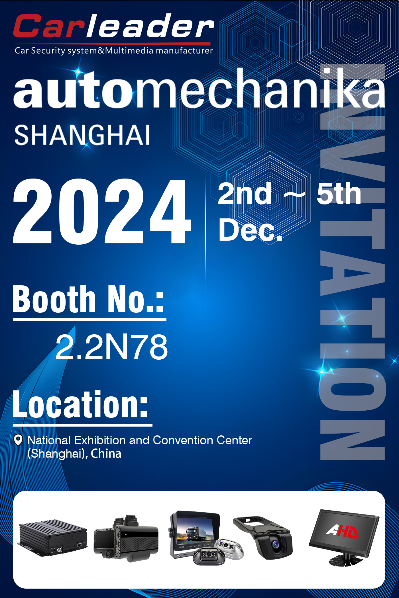 Exposición Automechanika Shanghai 2024 | Stand No.: 2.2N78, Carleader esperando su visita