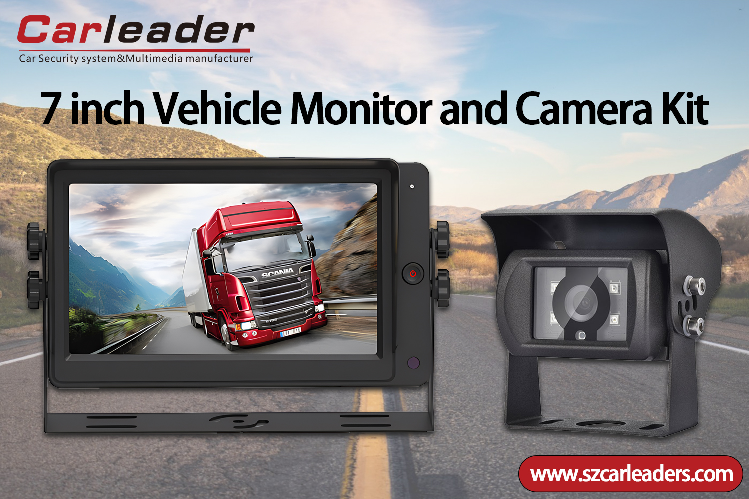 Monitor de vista trasera de 7 pulgadas con cámara inversa