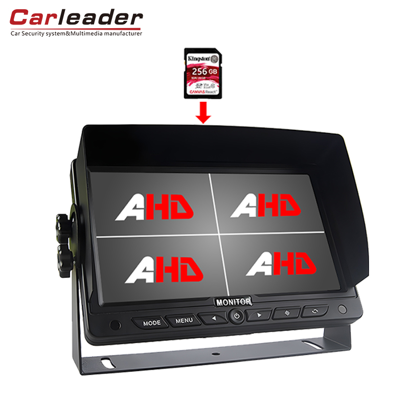 Carleader monitor dividido cuádruple HD a bordo para camión de 7 pulgadas con función de grabación DVR
