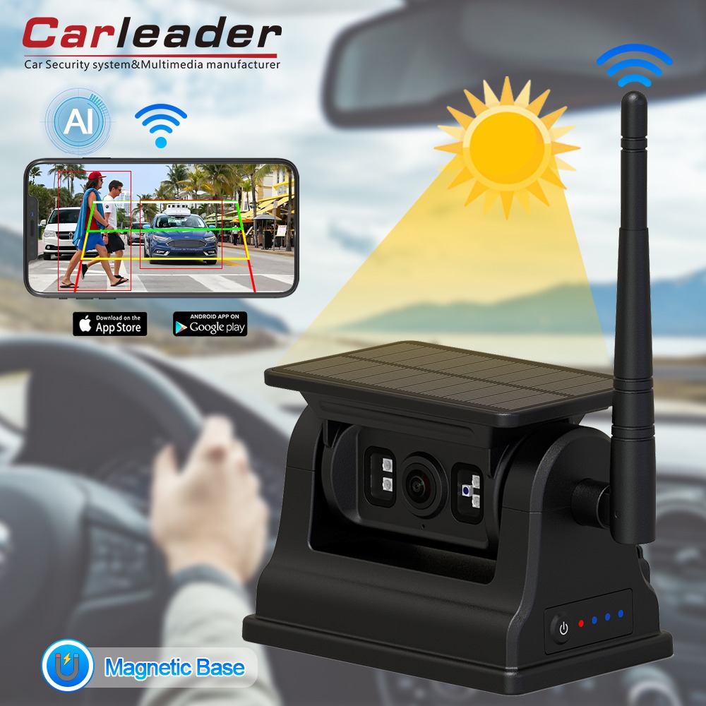 Carleader 1080P Cámara de respaldo inalámbrica para RV, Solar, magnética, WiFi, para IOS y Android