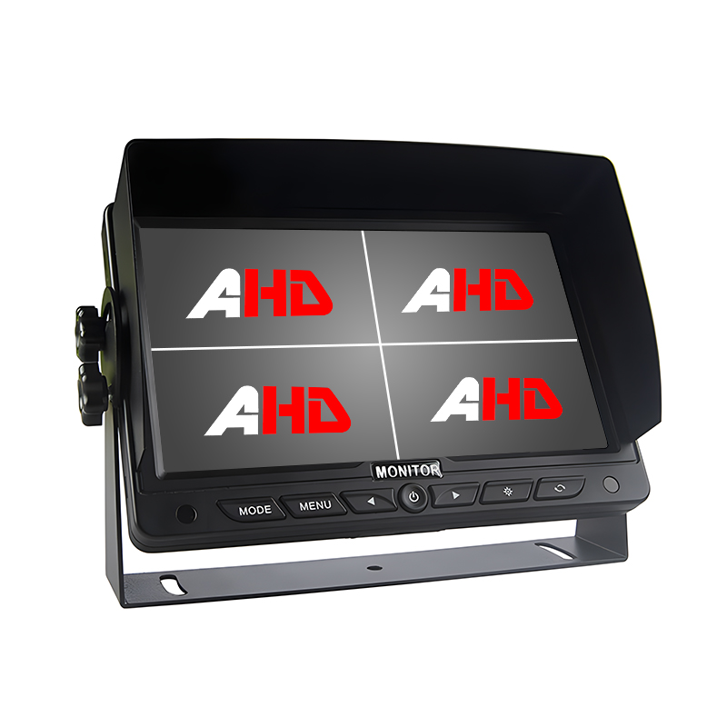 Carleader Monitor para vehículos de alta resistencia con pantalla cuádruple y entradas AHD de 7 pulgadas y 4 canales que proporciona seguridad de vigilancia completa a su vehículo