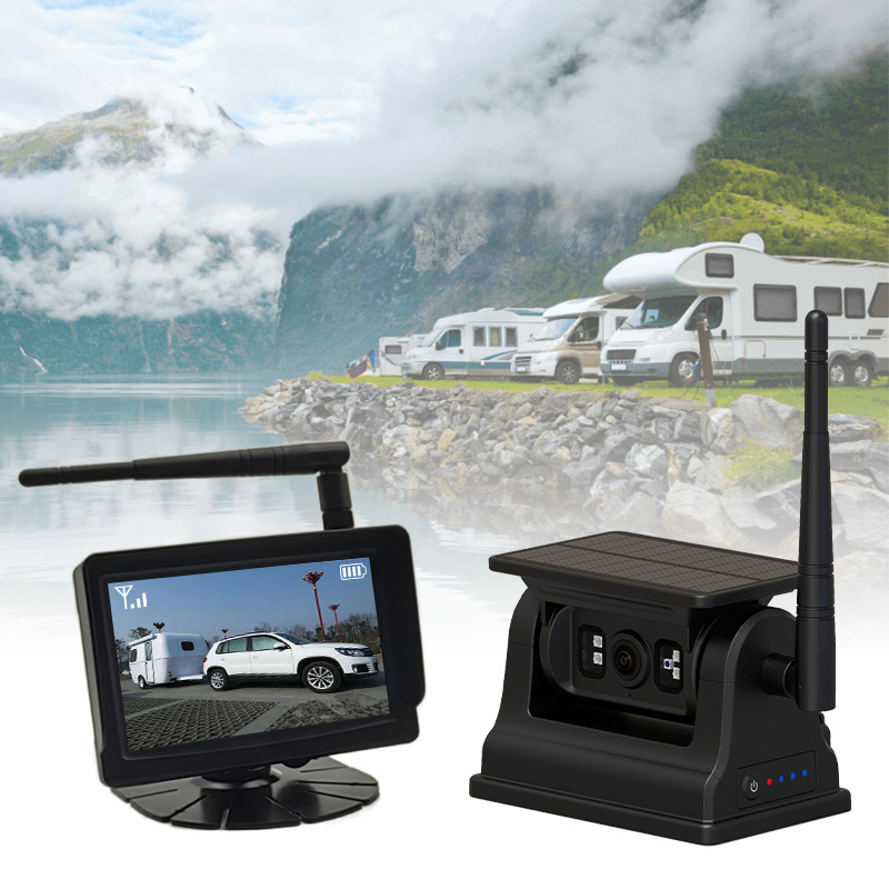 Sistema de cámara magnética recargable para vehículos inalámbrico con energía solar de 5 pulgadas: su mejor socio para una conducción más segura