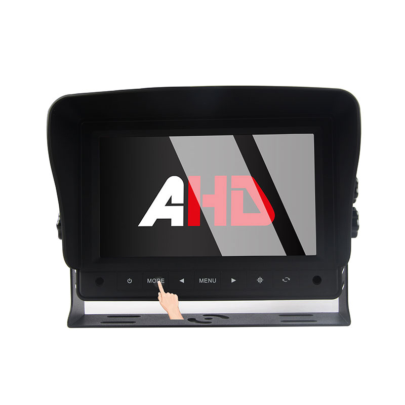 Carleader Montior de vehículo resistente AHD con botones táctiles de 7 pulgadas 2 canales