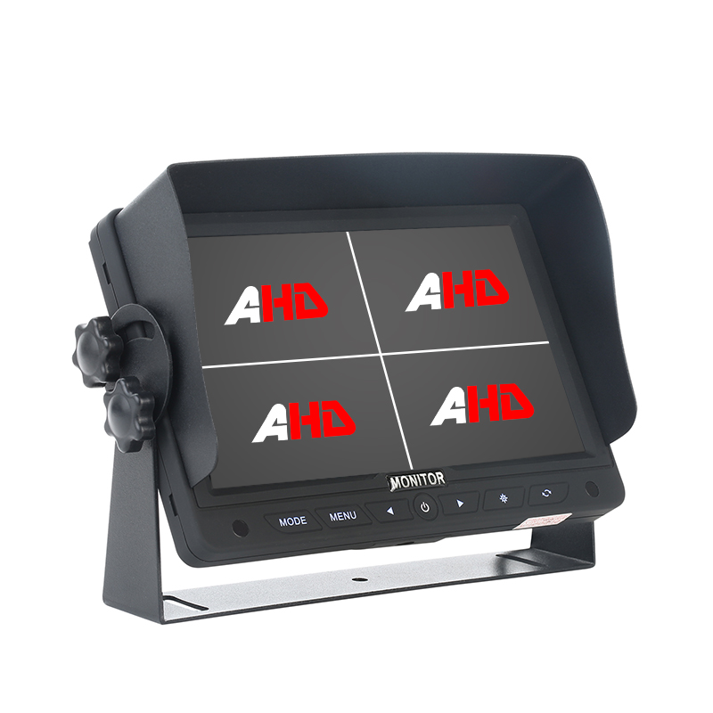 Carleader Monitor AHD para vehículo con pantalla cuádruple de 4 canales con botones táctiles de 7 pulgadas
