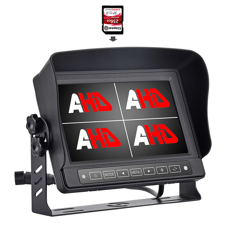 Monitor AHD de grabación de vídeo para camión con pantalla cuádruple impermeable de 7 pulgadas Carleader Monitor AHD de grabación de vídeo para camión con pantalla cuádruple impermeable de 7 pulgadas Carleader