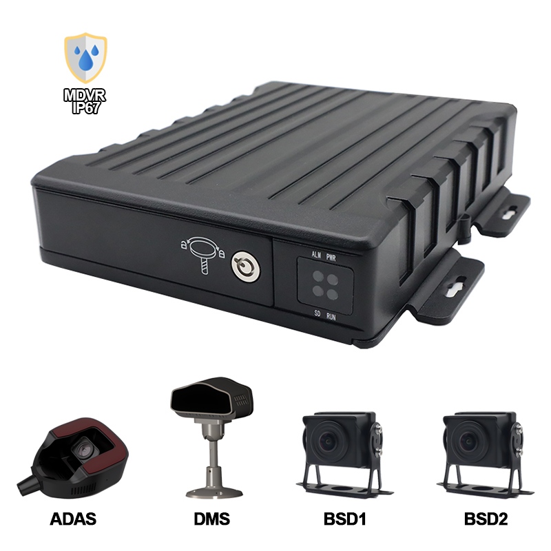 Soporte móvil ADAS+DMS+BSD de DVR de AI SD de la prenda impermeable de 4CH IP67