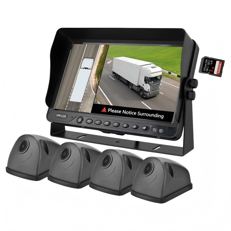 Sistema AVM 360 de 7 pulgadas con detección de punto ciego AI y cámaras 1080P
