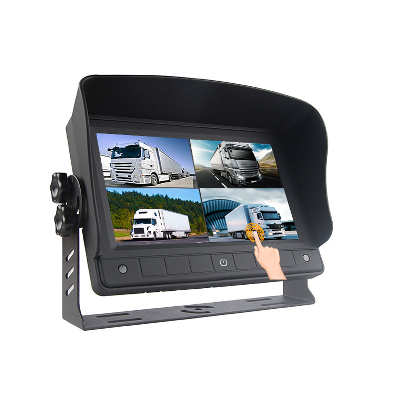 Monitor AHD para vehículo con pantalla dividida cuádruple con pantalla táctil de 7 pulgadas