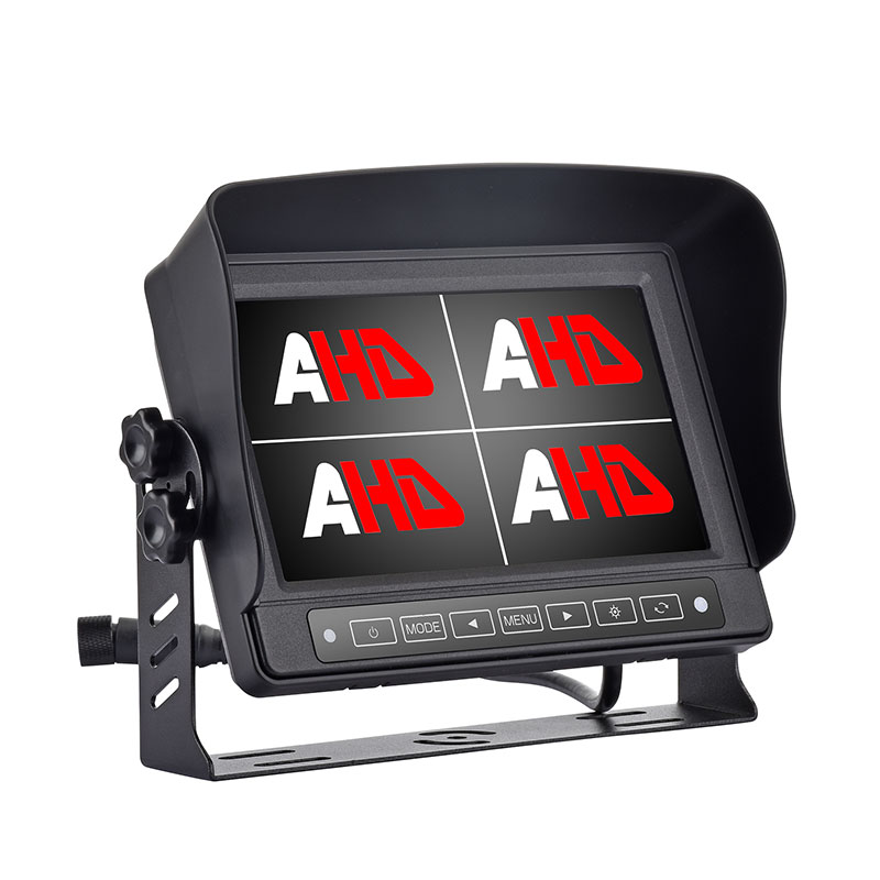 Monitor AHD cuádruple para coche a prueba de agua de 7 pulgadas con botón táctil